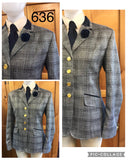 Grey & Black Check with Fine Brown & Gold Check Adults Show Hunter Jacket (636