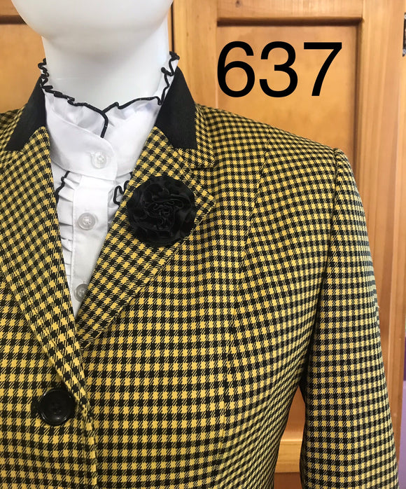 Mustard & Black Check with Black Trims Adults Show Hunter Jacket (637)