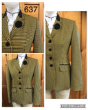 Mustard & Black Check with Black Trims Adults Show Hunter Jacket (637)