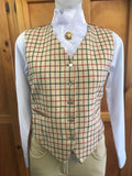 Burgundy & Black Check Waistcoat (Second Hand) Adults Size 12 (411)