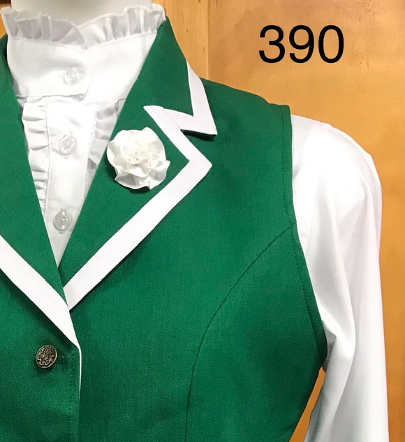 HRCAV Adult Riders Emerald Green & White Longline Vests (390)