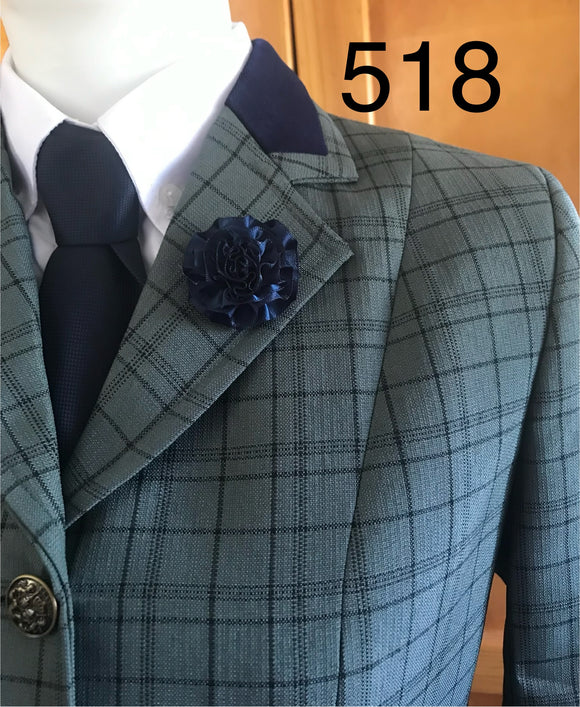 Olive & Black Check With Navy Trims (518) Adults Show Hunter Jacket