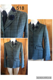 Olive & Black Check With Navy Trims (518) Adults Show Hunter Jacket