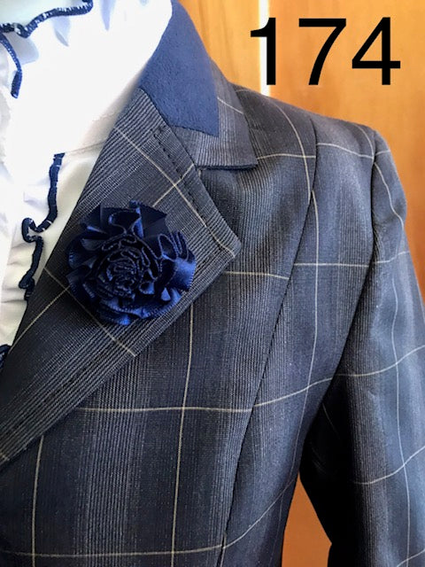 Navy & Cream Check Show Hunter Jacket Childs (174)