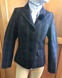 Navy & Cream Check Show Hunter Jacket Childs (174)