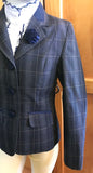 Navy & Cream Check Show Hunter Jacket Childs (174)