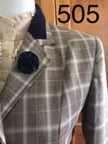 Light Brown, Cream & Pale Blue Check, With Navy Trims(505) Adults Show Hunter Jacket