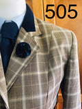 Light Brown, Cream & Pale Blue Check, With Navy Trims(505) Adults Show Hunter Jacket