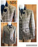 Light Brown, Cream & Pale Blue Check, With Navy Trims(505) Adults Show Hunter Jacket
