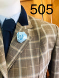 Light Brown, Cream & Pale Blue Check, With Navy Trims(505) Adults Show Hunter Jacket