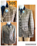Light Brown, Cream & Pale Blue Check, With Navy Trims(505) Adults Show Hunter Jacket