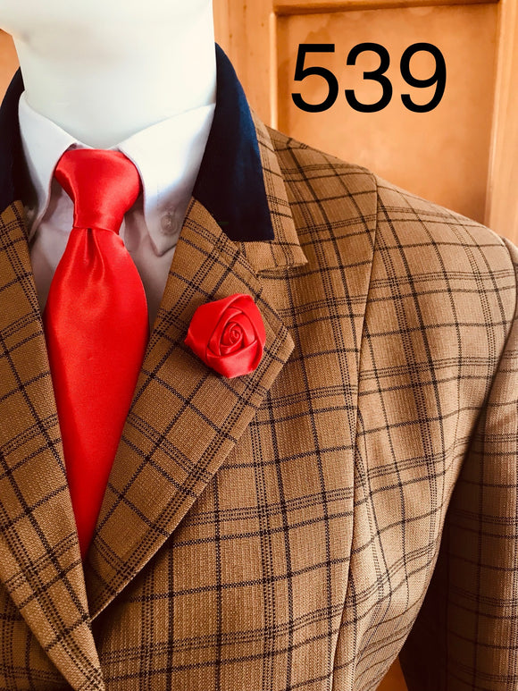 Mustard & Brown With Navy Trims (539) Adults Show Hunter Jacket