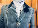 Powder Blue, Cream & Navy Check (573) Stunning New Show Hunter Jacket Childs