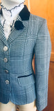 Powder Blue, Cream & Navy Check (573) Stunning New Show Hunter Jacket Childs
