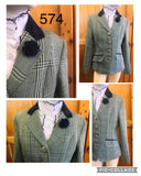 Mint Green, Cream & Dark Navy Check (574) Stunning New Show Hunter Jacket Childs