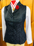 Navy Paisley Hrcav Adults Longline Vest (026) Adults Size 10 Only