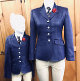 Stunning NEW Navy Check Show Hunter Or open Jacket (607) Childs