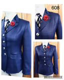 Stunning NEW Navy Check Show Hunter Or Open Jacket (608) Adults
