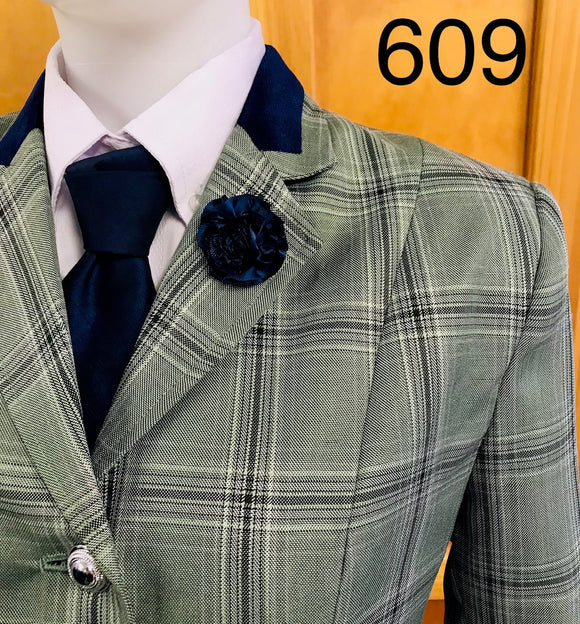 Mint With Cream, Black And The Faintest Pink Check (609) Adults Show Hunter Jacket
