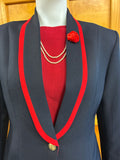 Leading Rein/ Led Class Stunning Navy & Red Adults Size 12 Jacket (495)