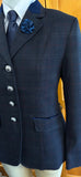 Navy, With Faint Red & Cream Check Show Hunter Jacket Adults (626)