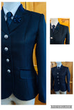 Navy & Black Patterned Show Hunter Jacket Adults (627)