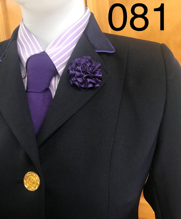 Navy With Fine Purple Trims Open Or Dressage Jacket Adults (081)