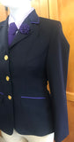 Navy With Fine Purple Trims Open Or Dressage Jacket Adults (081)