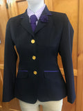 Navy With Fine Purple Trims Open Or Dressage Jacket Adults (081)