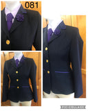 Navy With Fine Purple Trims Open Or Dressage Jacket Adults (081)