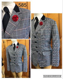 Navy, Lighter Blue, Cream & Red Check Stunning NEW Show Hunter Jacket Adults Size 17 (585)