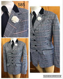 Navy, Lighter Blue, Cream & Red Check Stunning NEW Show Hunter Jacket Adults Size 17 (585)