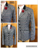 Navy, Lighter Blue, Cream & Red Check Stunning NEW Show Hunter Jacket Adults Size 17 (585)