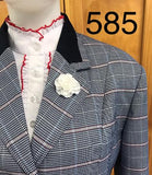 Navy, Lighter Blue, Cream & Red Check Stunning NEW Show Hunter Jacket Adults Size 17 (585)