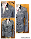 Navy, Lighter Blue, Cream & Red Check Stunning NEW Show Hunter Jacket Adults Size 17 (585)