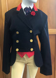 Clearance Navy With Red Velvet & Gold Trims Double Breasted Cutaway (018) Childs Size 14 ONLY