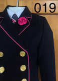 Clearance Navy With Full Hot Pink Trims Double Breasted Cutaway (019) Childs Size 4 ONLY