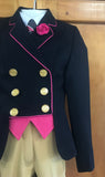 Clearance Navy With Full Hot Pink Trims Double Breasted Cutaway (019) Childs Size 4 ONLY