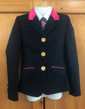 Clearance Navy Jacket With Hot Pink Trims & Collar (020) Childs Size 4 ONLY