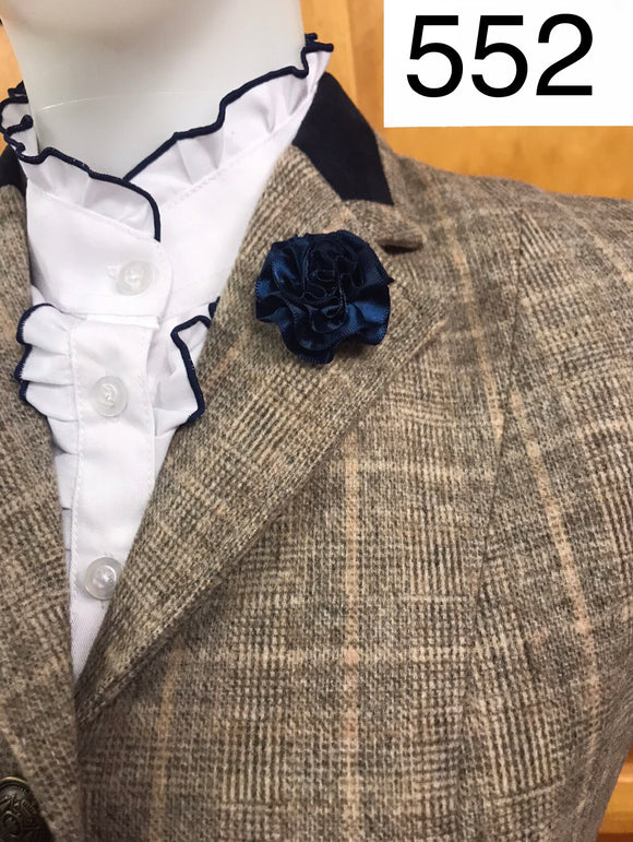 Grey, Cream Check With Navy Trims Adults Show Hunter Jacket (552)