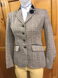 Grey, Cream Check With Navy Trims Adults Show Hunter Jacket (552)