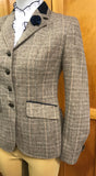 Grey, Cream Check With Navy Trims Adults Show Hunter Jacket (552)