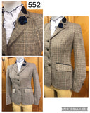 Grey, Cream Check With Navy Trims Adults Show Hunter Jacket (552)