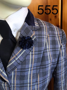 Sky Blue, Navy, Pale Pink and Cream Check (555) Childs Show Hunter Jacket