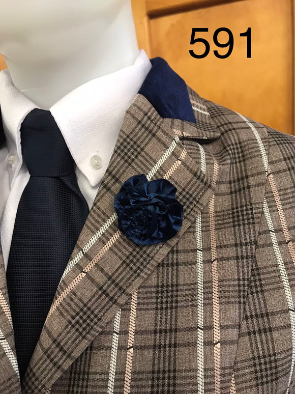 Light Brown, Dark Navy, White and Pale Pink Checks (591) Adults Show Hunter Jacket