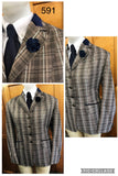 Light Brown, Dark Navy, White and Pale Pink Checks (591) Adults Show Hunter Jacket