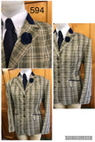 Beige, Black, White and Pale Pink Check (594) Adults Show Hunter Jacket