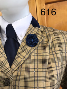 Beige and Black Check with White Specs (616) Adults Show Hunter Jacket