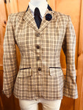 Beige and Black Check with White Specs (616) Adults Show Hunter Jacket