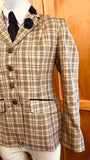 Beige and Black Check with White Specs (616) Adults Show Hunter Jacket